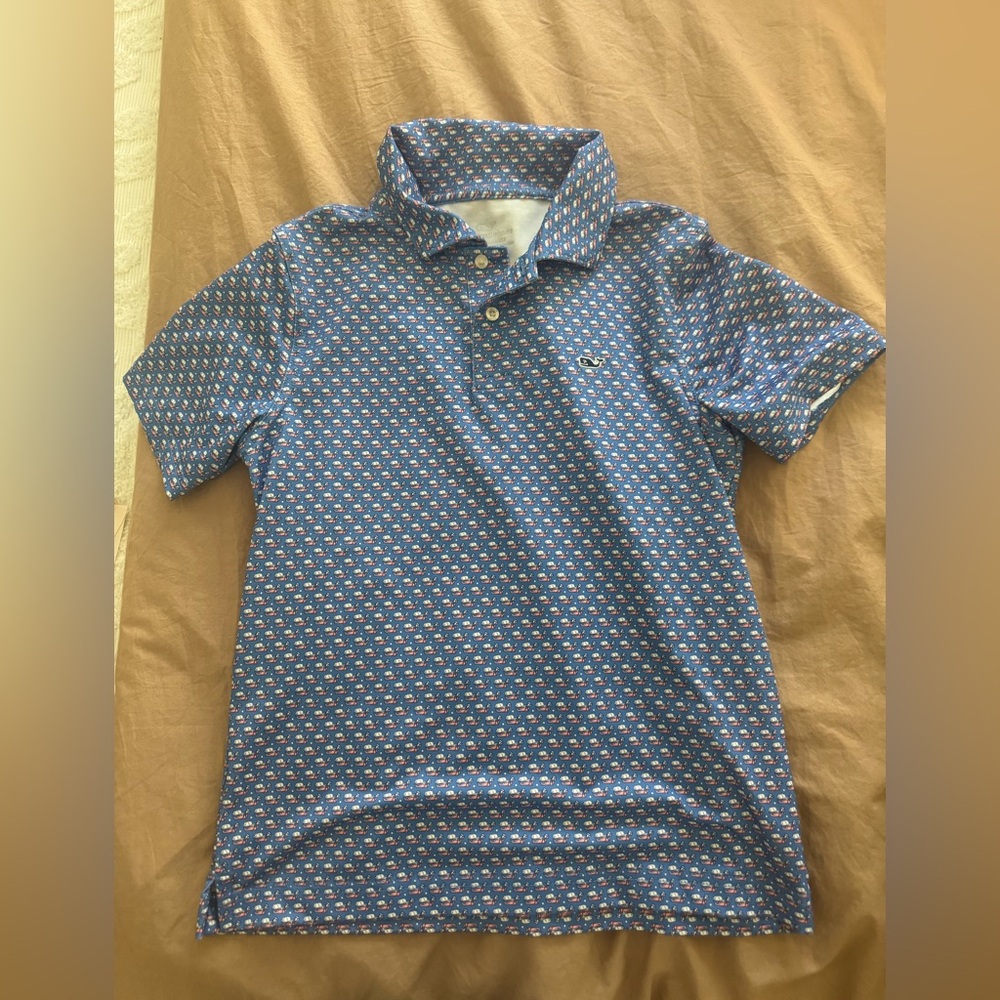 Vineyard Vines Blue and White Polo